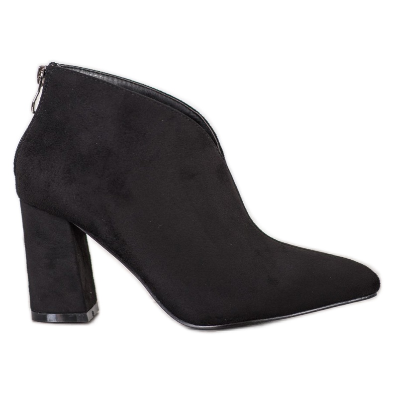 Goodin Semišové kozačky na vysokém podpatku černá