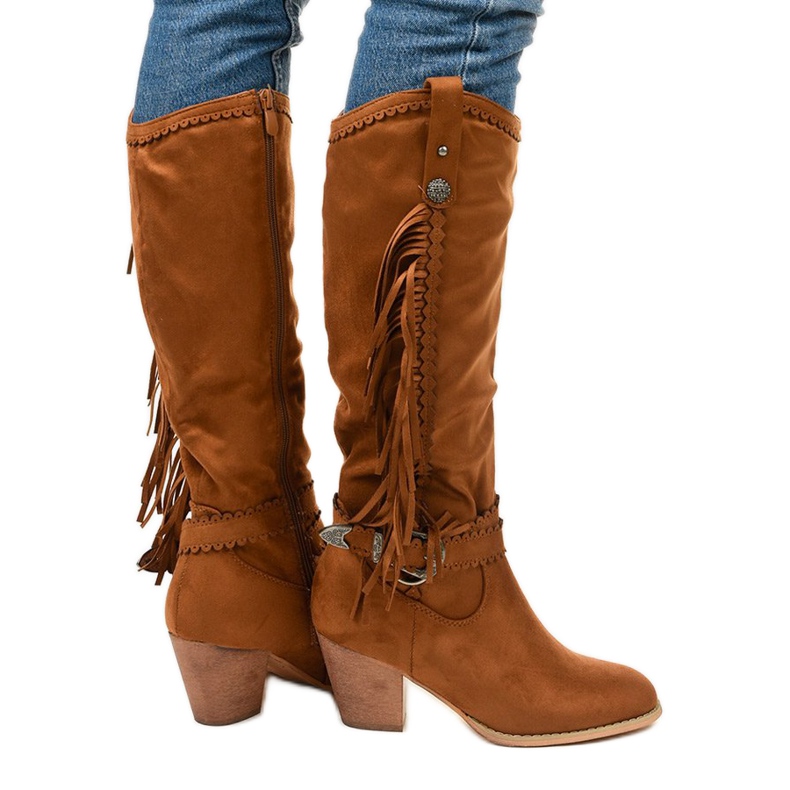 Kovbojské boty z velbloudí semiše Kellyn hnědý