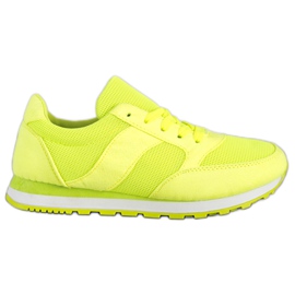 Ideal Shoes Neonové sportovní boty žluť