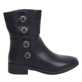 Černé dámské černé kozačky 6266 Black černý