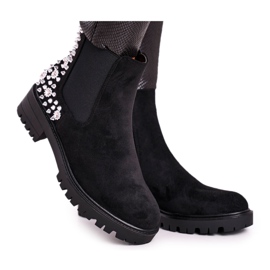 Ideal Dámské kozačky Jodhpur s tryskami Black Lady In Black černý