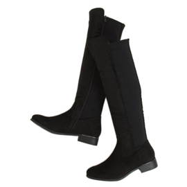 Jezdecké boty s pružným svrškem, černá B0-281 Black II Quality černý