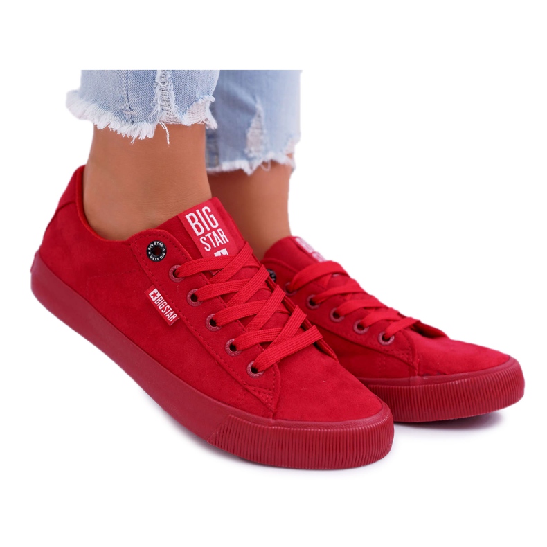 Dámské tenisky Big Star Suede Red EE274044 červené