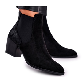 Dámské boty na vysokém podpatku Sergio Leone Suede Black BT613 černá