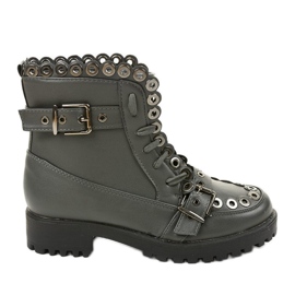 Šedé zateplené boty se sponou 1370-5 šedá