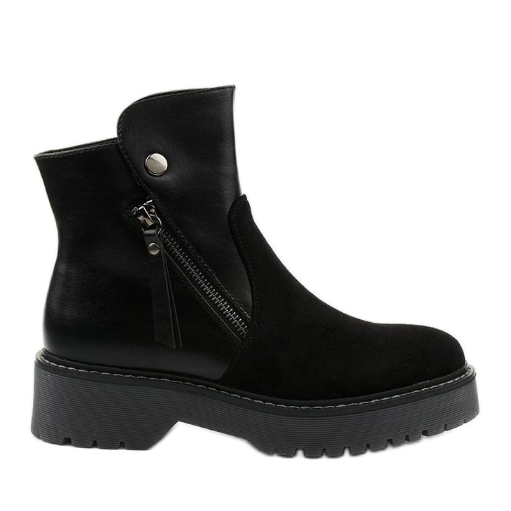 Černé semišové kotníkové kozačky z Brundstanu černá Černé semišové kotníkové kozačky z Brundstanu černá