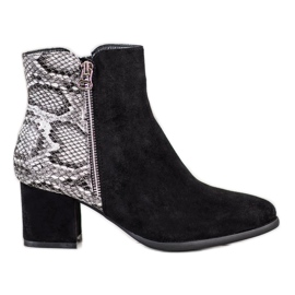 Filippo Snake Print Booties černá šedá Filippo Snake Print Booties černá šedá