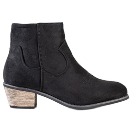 Best Shoes Boty Na Nízkém Postu černý