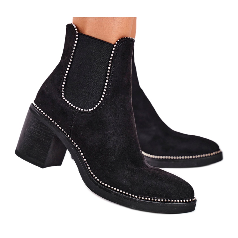 Dámské kozačky na vysokém podpatku černé Let Me černá Dámské kozačky na vysokém podpatku černé Let Me černá