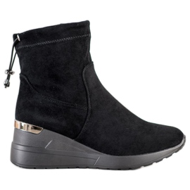 Camo Semišové klínové boty černá