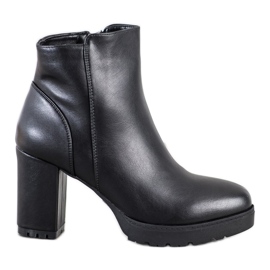 Super Mode Teplé boty na vysokých podpatcích černá