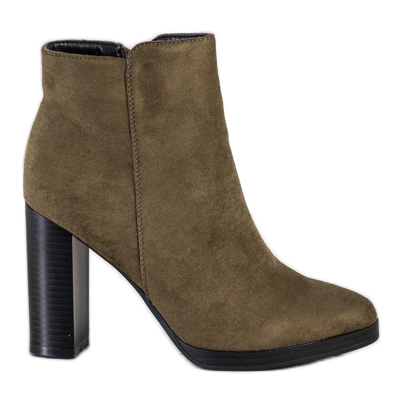 Super Me Módní kozačky na vysokém podpatku zelená