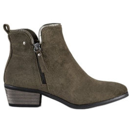 J. Star Boty s ozdobným zipem zelený