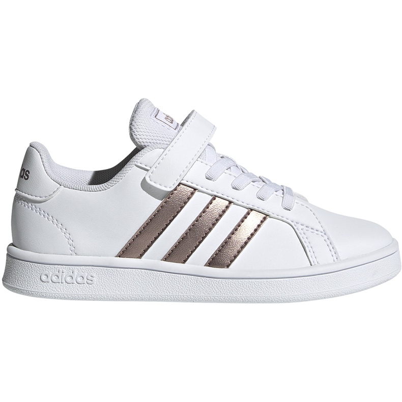 Bílé dětské boty Adidas Grand Court C EF0107 bílý zlatý Bílé dětské boty Adidas Grand Court C EF0107 bílý zlatý