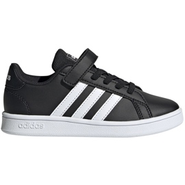 Dětská obuv Adidas Grand Court C černá a bílá EF0108 černý