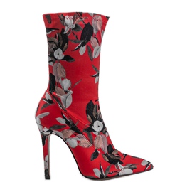 Červené kotníkové boty s ponožkou Santana Červené kotníkové boty s ponožkou Santana