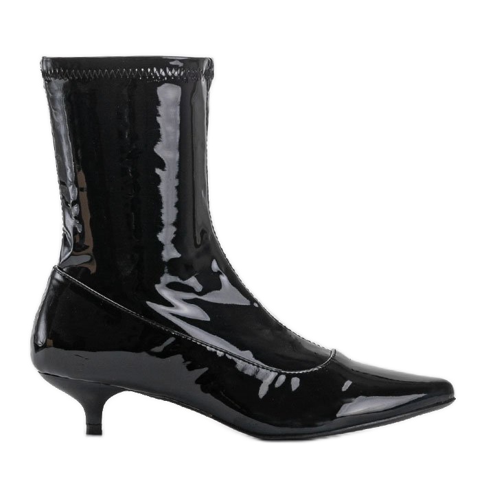 Černě lakované podpatky s ponožkou Ragemour černá Černě lakované podpatky s ponožkou Ragemour černá