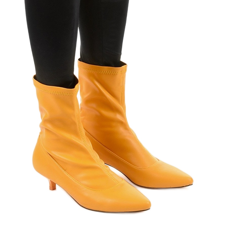 Žluté vysoké podpatky s ponožkou Ragemour žlutá