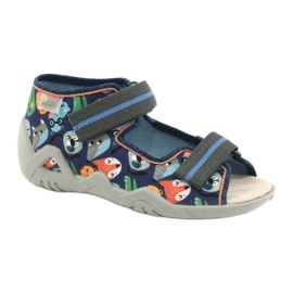 Befado žluté dětské boty 350P013 modrý šedá vícebarevný