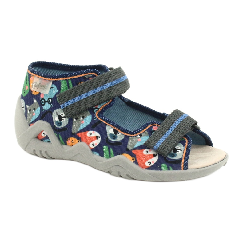 Befado žluté dětské boty 350P013 modrý šedá vícebarevný