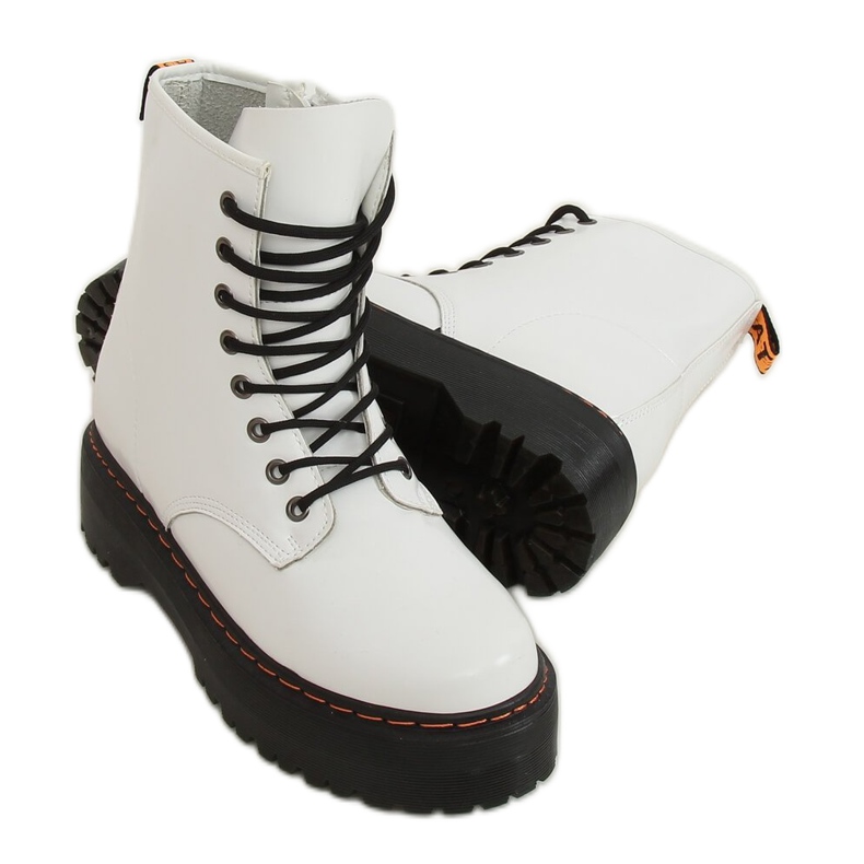 Martens boty na vysoké podrážce, bílá KS-1255 White bílý