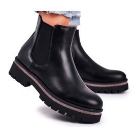 Dámské černé kozačky Jodhpur, černé jehlové černá Dámské černé kozačky Jodhpur, černé jehlové černá