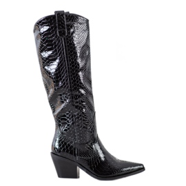 Seastar Kovbojské boty Snake Print černý