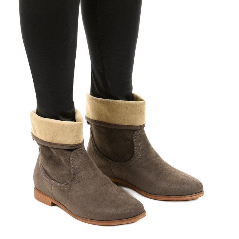 Nazouvací boty Islevine podobné khaki semiši zelená Nazouvací boty Islevine podobné khaki semiši zelená