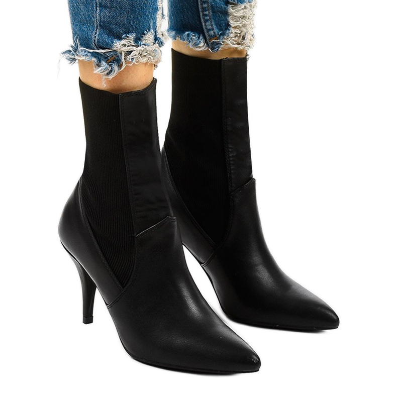 Černé vysoké podpatky s ponožkou Daywillow černá