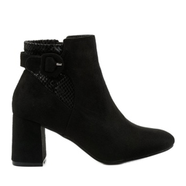 Černé kotníkové boty se zipem Pearpuff černá Černé kotníkové boty se zipem Pearpuff černá