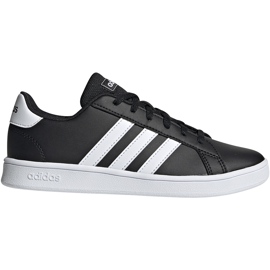 Dětská obuv Adidas Grand Court K černá a bílá EF0102 černý