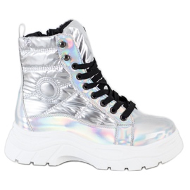 SHELOVET Módní prošívané lapače stříbro