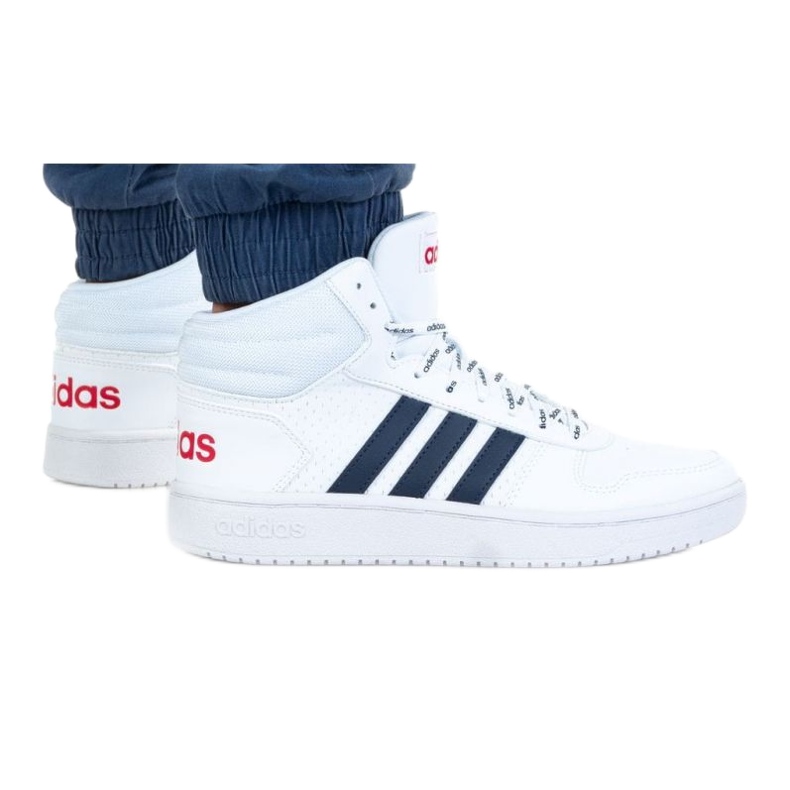 Boty Adidas Hoop 2.0 Mid M FW4478 bílý námořnická modrá