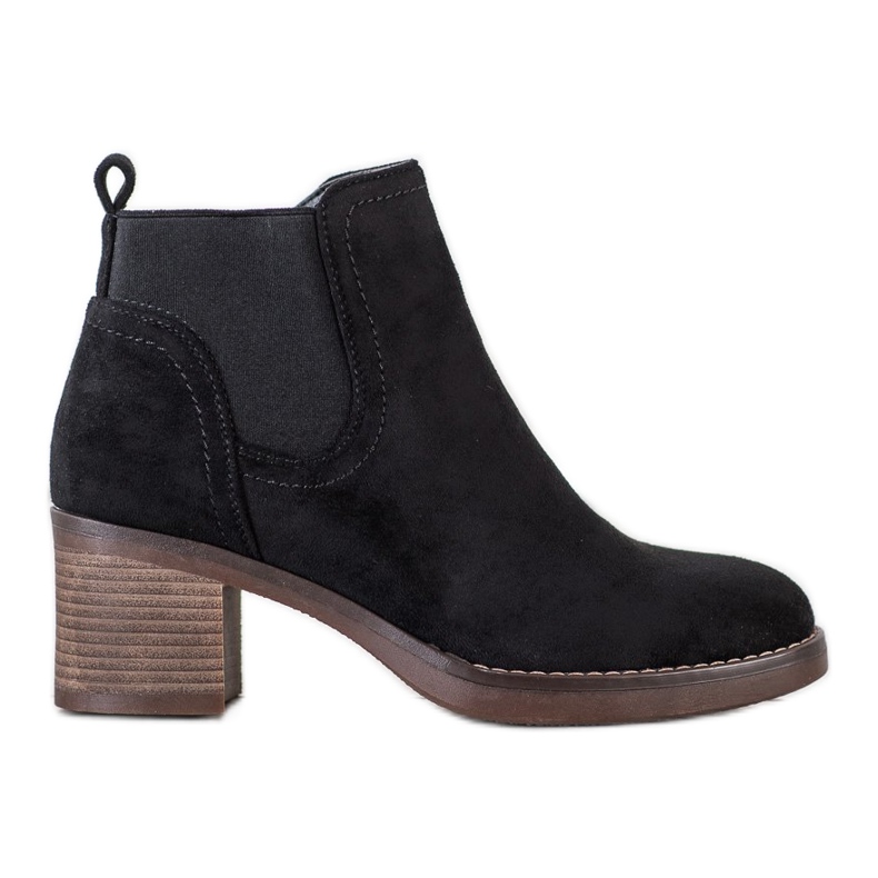 Seastar Semišové kozačky na vysokém podpatku černá