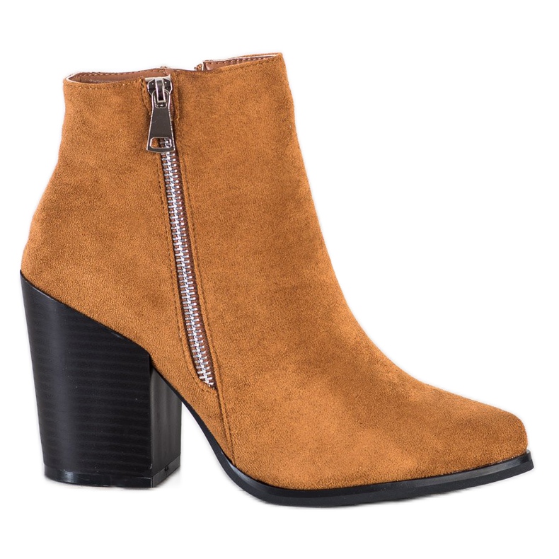 Marquiz Teplé kozačky s ozdobným zipem béžový žlutá