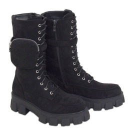 Černé kozačky s peněženkou NC1111 Black černý
