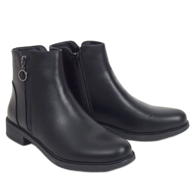 Černé dámské ploché černé boty MR-13 Black černá Černé dámské ploché černé boty MR-13 Black černá