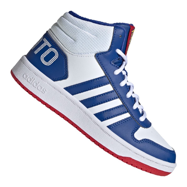 Boty Adidas Hoops Mid 2.0 Jr FW3167 bílý modrý