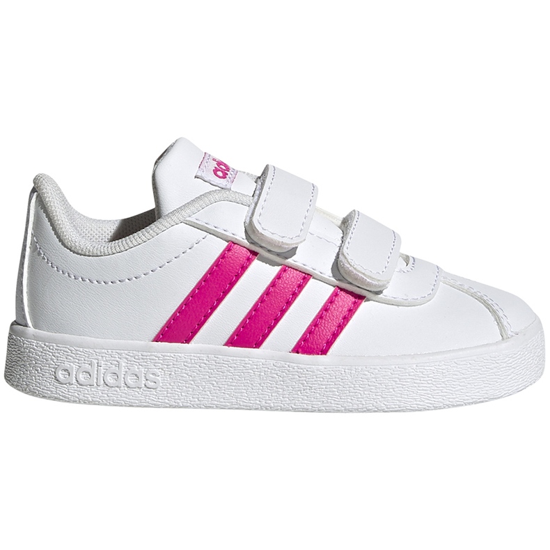Dětské boty Adidas Vl Court 2.0 Cmf bílé a růžové EG3890 bílý růžový