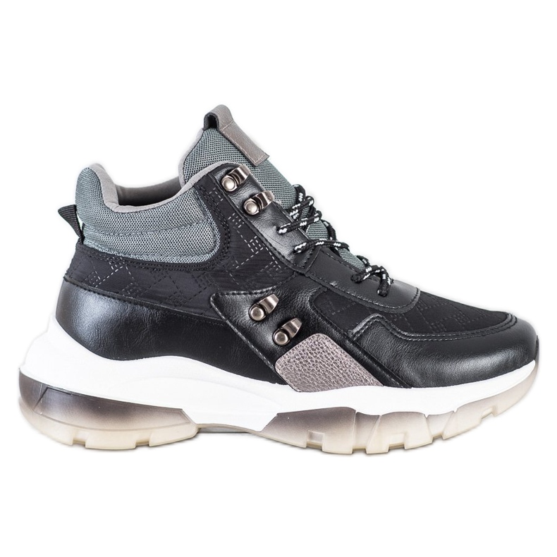 SHELOVET Černé módní tenisky černá vícebarevný