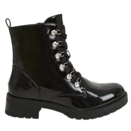 Černě lakované boty 7982-PA Černá černý