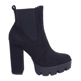 Černé boty na platformě Boty Jodhpur DA30P Black černý