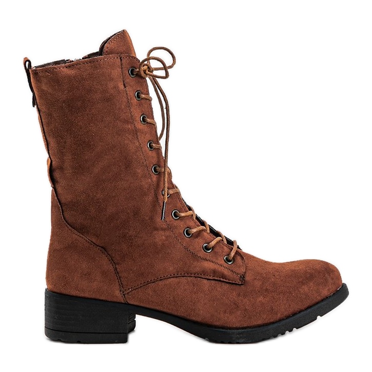 Hnědé šněrovací boty S10 hnědý