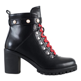 Ideal Shoes Skalní boty na sloupku černý