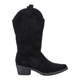 Ideal Shoes Kovbojky na nízkém sloupku černý
