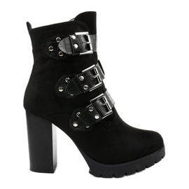 Černé semišové kotníkové boty na sloupku Lilybank černá Černé semišové kotníkové boty na sloupku Lilybank černá