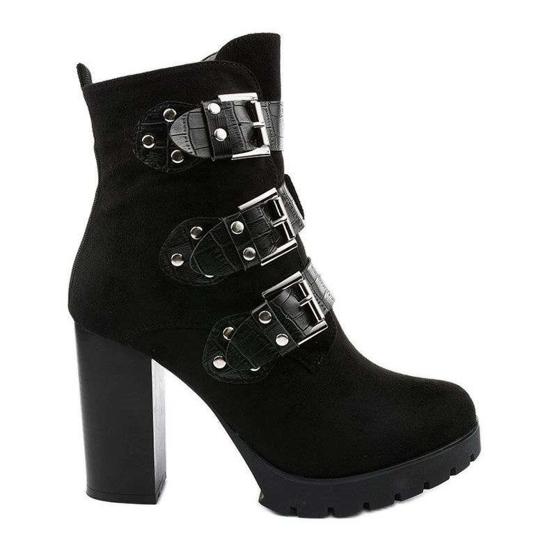 Černé semišové kotníkové boty na sloupku Lilybank černá