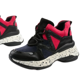 Černé sportovní tenisky z ekokůže a semiše Clavelina černá červené námořnická modrá Černé sportovní tenisky z ekokůže a semiše Clavelina černá červené námořnická modrá