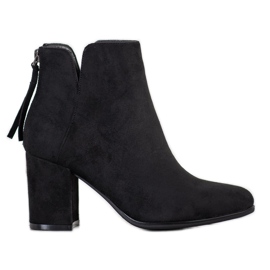 Queentina Módní kozačky na sloupek černý