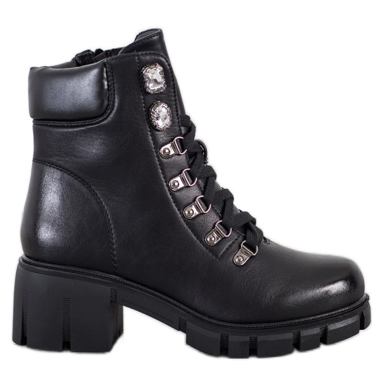 Ideal Shoes Pracovníci ekologické kůže černá